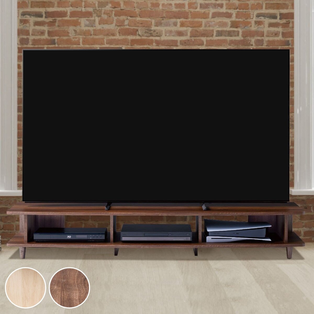 テレビ台 ローボード 北欧風 オープンタイプ 80V型対応 幅180cm テレビボード TV台 TVボード テレビラック AVボード テレビ 収納 リビング収納 棚 シンプル 木目調