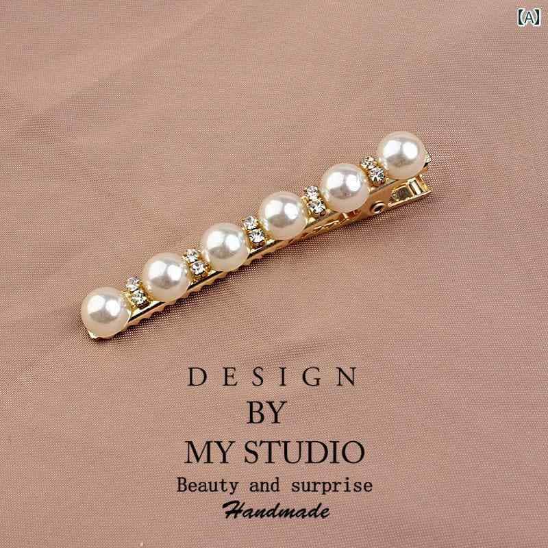 前髪クリップ 韓国 オルチャン おしゃれ かわいい ファッション ヘアピン アクセサリー パール エッジ サイド レトロ レディース