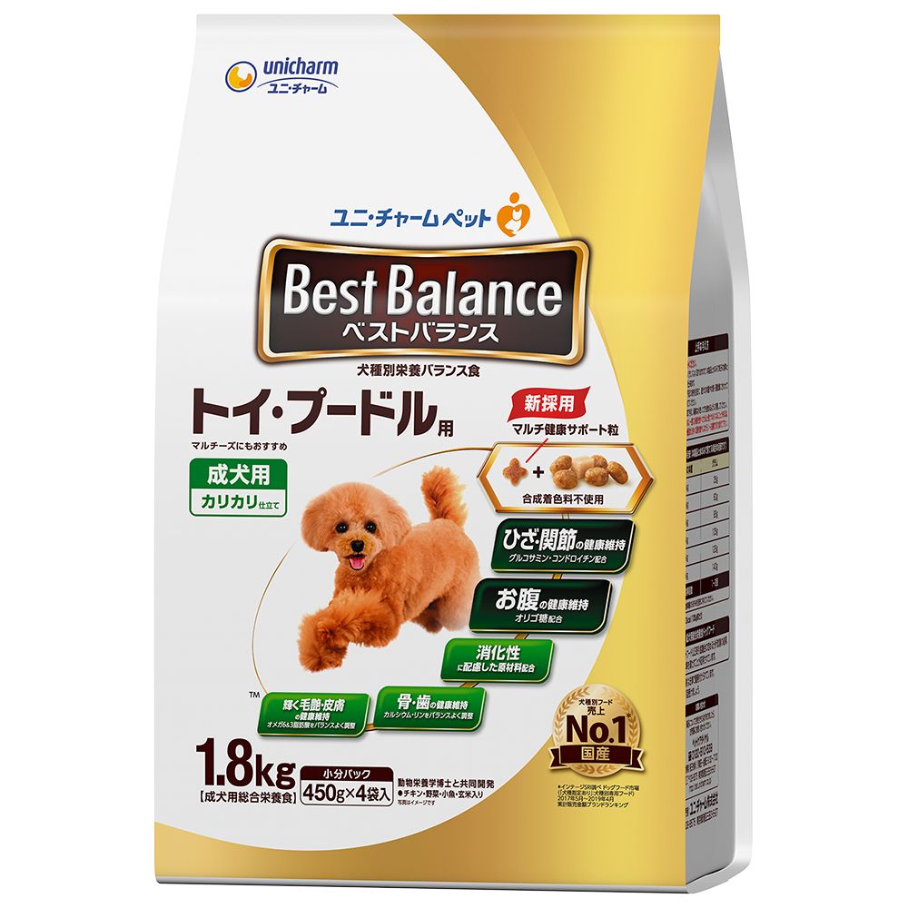 （まとめ買い）ベストバランス カリカリ仕立て トイ/プードル用 1.8kg [x4]