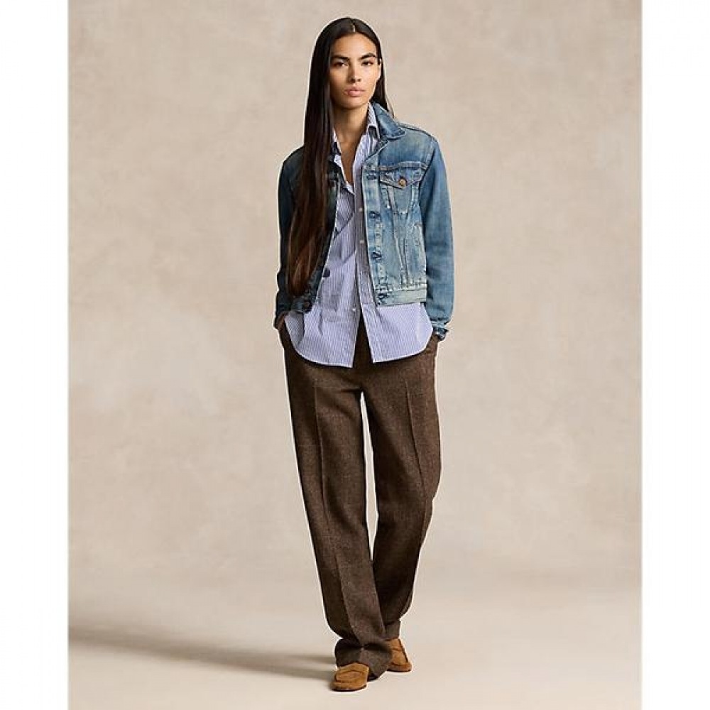 ポロ ラルフ ローレン レディース ウール ツイード リラックス ストレート パンツ WMPOPNTNDL20234200