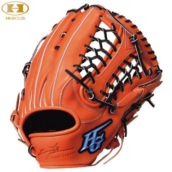 ハイゴールド Hi-GOLD 軟式2023モデル OKG-1108 外野手用 SRオレンジ×ブラック 己極 OKG1108 野球 ベースボール 軟式グラブ グローブ 右投げ