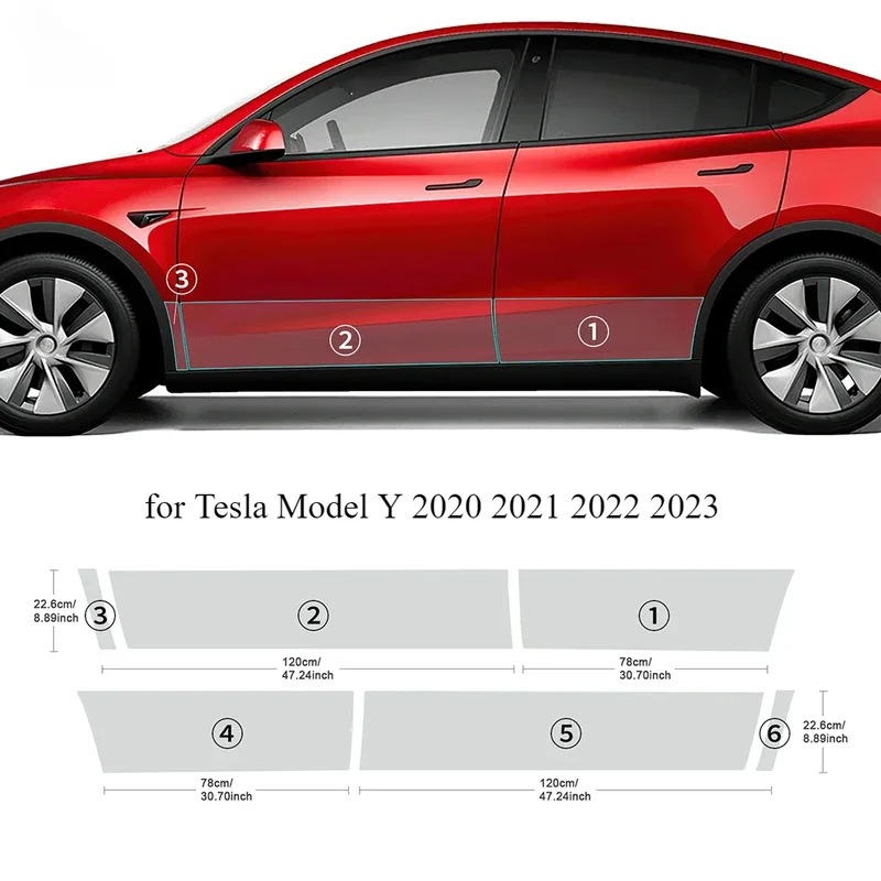 テスラモデルおよび2020-2023用の塗装済み保護フィルム,ppf tpu,車のドアシル,保護ハンドルステッカー,車のヘッドライトフィルム 7,823円