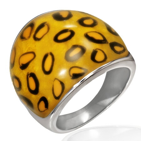レパードステンレスリング（RZT049）指輪 21号 ヒョウ柄 豹 アニマル レオパード 模様 指輪 サージカルステンレス316L 男性 女性 プレゼント アクセサリー r0893xxxxxxxx