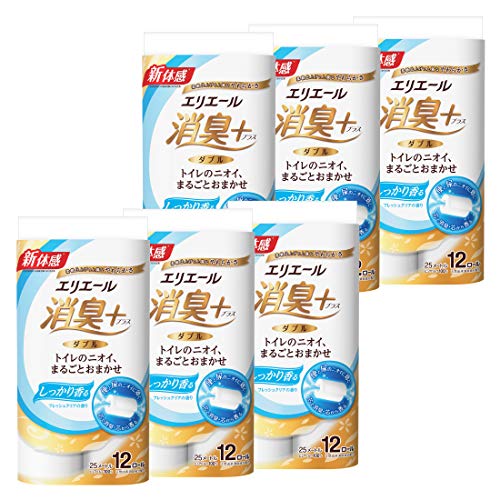 エリエール トイレットペーパー 消臭プラス 25m*72ロール(12ロール*6パック) ダブル パル