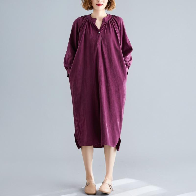 ワンピース ミモレ丈 半袖 レディース 大人 春 夏 無地 マキシ丈 ドレス シンプル きれいめ ロングワンピース 体型カバー 4,959円