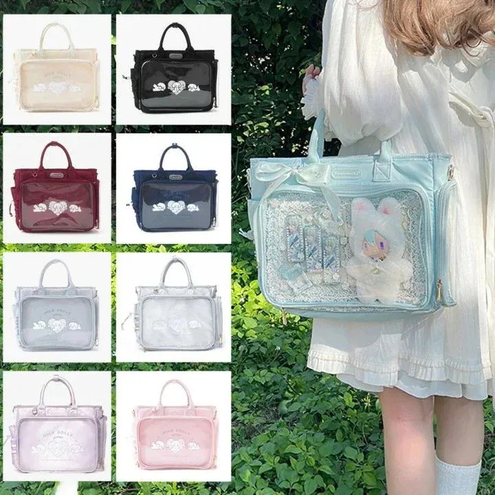バッグ ショルダー Show Case 痛バッグ ハンドバッグ シンプル 透明 推し活用 ライブ用 見せバッグ おたくバック かばん 痛バ 缶バッジ 娘へプレゼント 誕生日