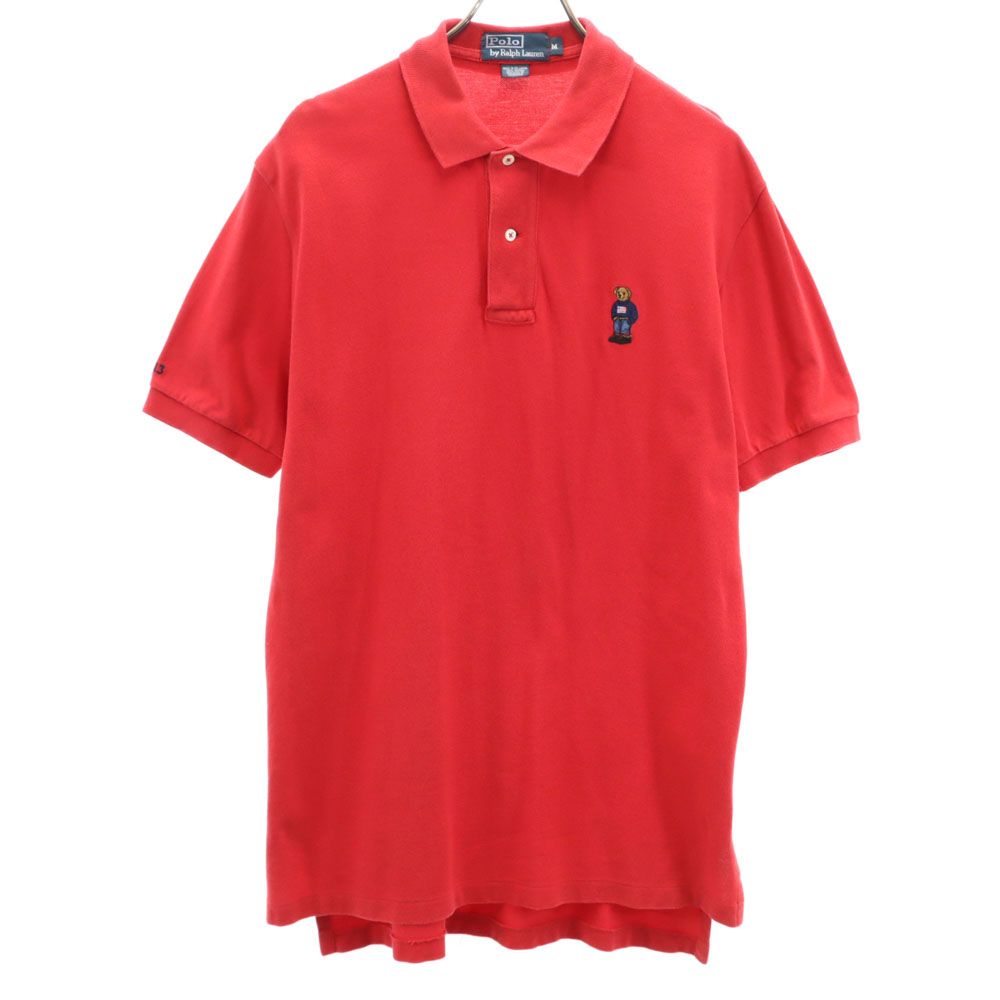 ポロバイラルフローレン ポロベア 半袖 ポロシャツ M レッド系 Polo by Ralph Lauren 鹿の子 メンズ