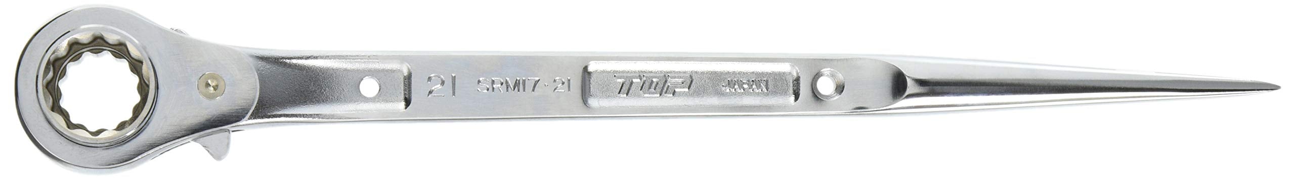 トップ工業 (TOP) ステンレス ラチェットレンチ 17x21 直シノ 鍛造品 鳶道具 SRM-17x21 燕三条 日本製
