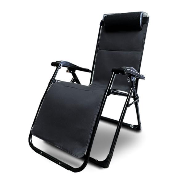 予約 リクライニングチェア 通気型タイプ ブラック 折りたたみチェア 枕つき アウトドアチェア ゼログラビティ 金属ロック 耐荷重200kg RIKUCHAI-B-BK