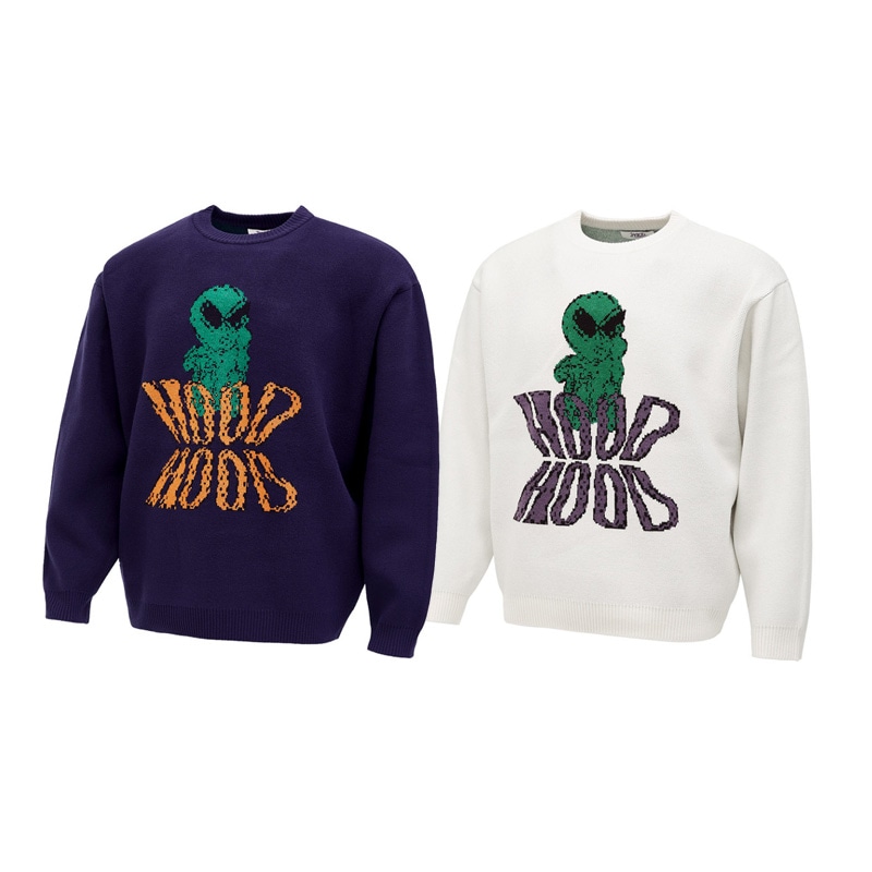 [TEMPEST ハンビン 着用] Alien graphic knit 韓国 アイドル セーター 冬 レディース メンズ 大きいサイズ ゆったり