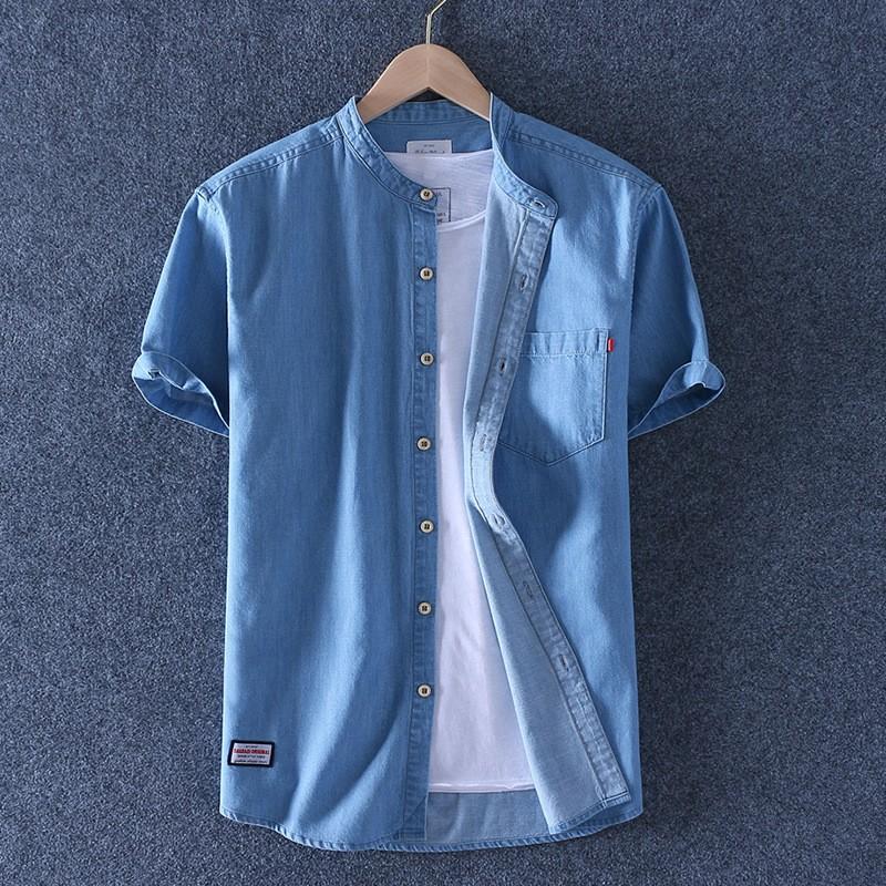 【急速出荷】デニムシャツ 半袖 メンズ 無地 カジュアルシャツ ノーアイロン 大きいサイズ 春 夏 5,414円
