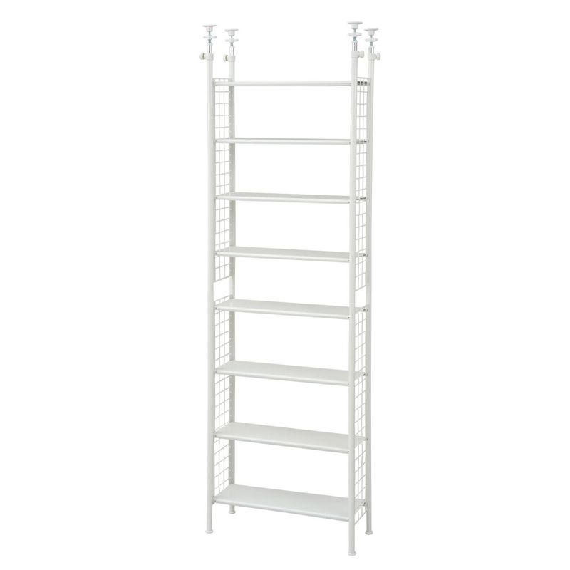 フリーラック (突っ張り) スリム 幅63×奥行25×高さ209-282cm 棚板耐荷重10kg 棚板の高さが変えられる 壁面収納 本