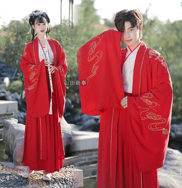 中華服 漢服 メンズコスチューム 上下セット コスプレ 羽織 龍柄プリントレディース チャイナ服 唐装 中華服 華流 コスチューム 舞台 ステージ衣装 ハロウィン 衣装 交差ブラウス 巻きスカート 袴