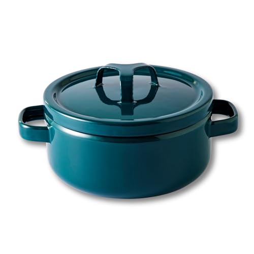 タクミジャパン(TakumiJAPAN) 両手鍋 20cm 鉄緑 ホーロー IH対応 ガス対応 食洗機対応 3L 揚げ物 煮物 蒸し料理 汚れに