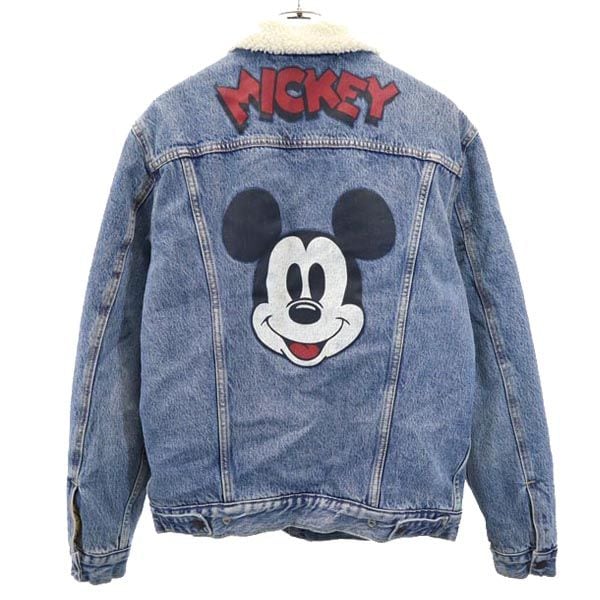 バックプリント デニムジャケット M 裏ボア ジージャン レディース