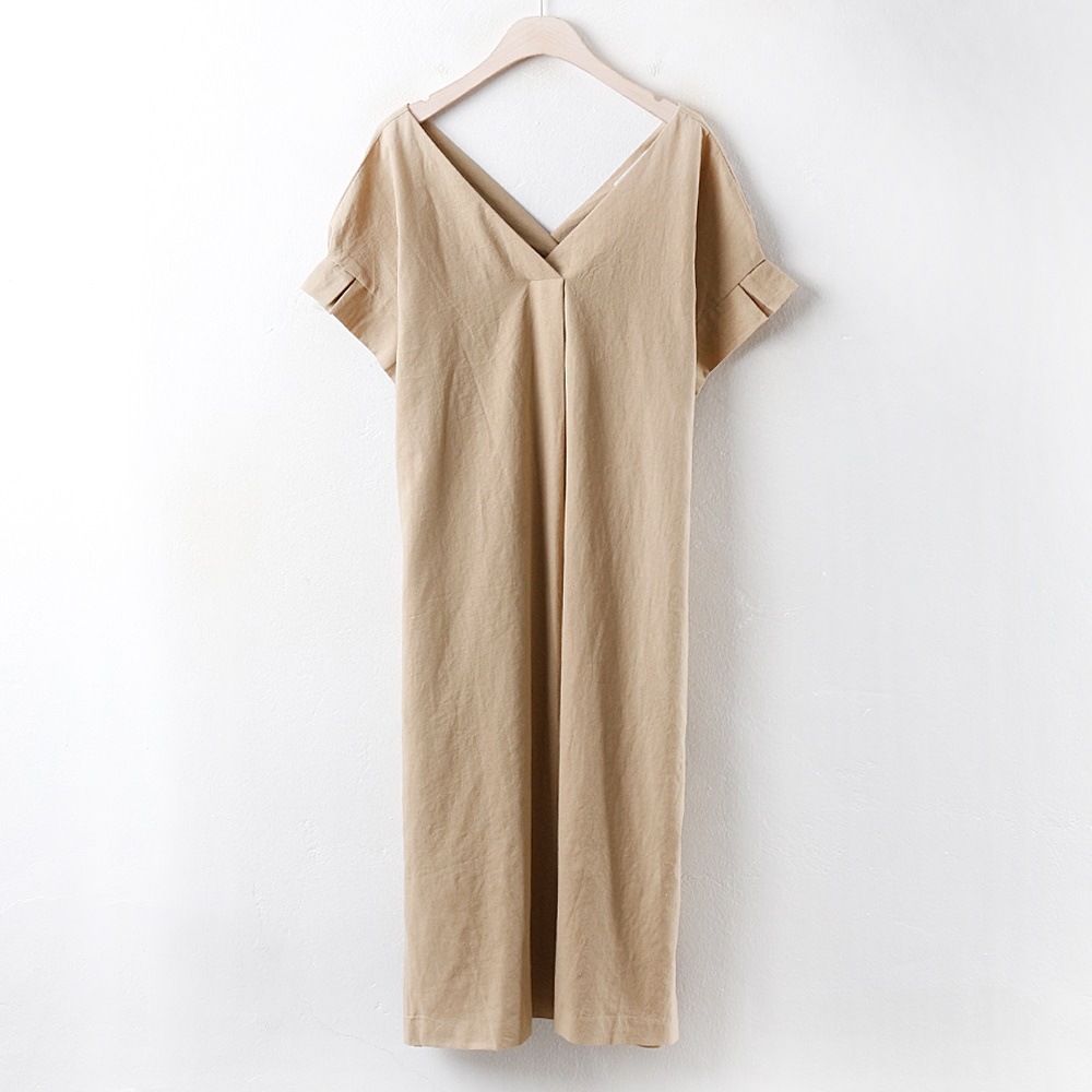 送料無料ビッグVのリネンワンピースSM2516M806ビッグサイズの婦人服大きい服韓国製作ミクロ中年