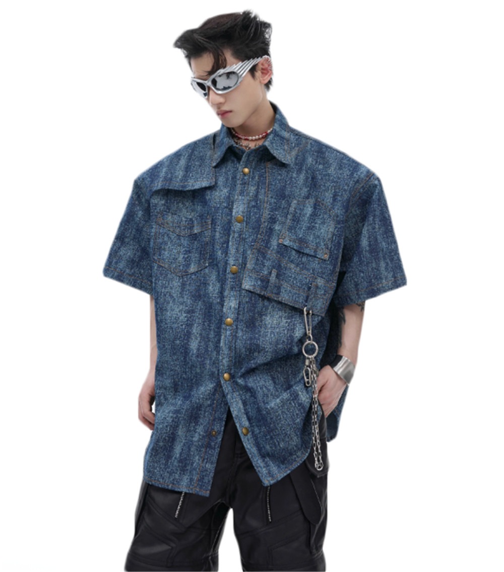 CulturE メンズTシャツ　シンプル　オリジナル半袖シャツ　大人気　ダンス衣装　ストリート系　カーディガン　ジャケット 捺染柄シャツ