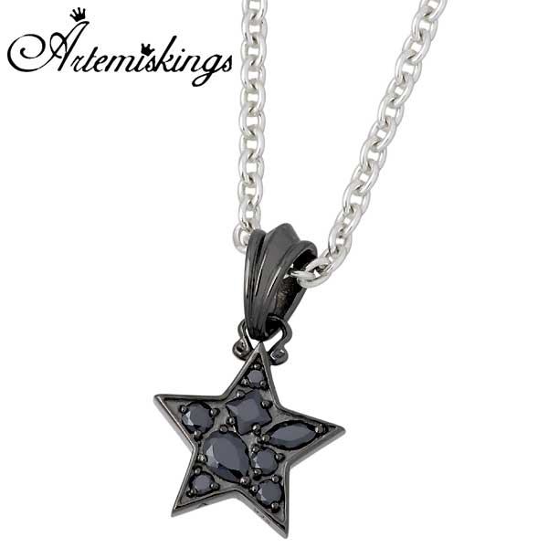 アルテミスキングス ARTEMIS KINGS ダークネススターチャーム シルバー ネックレス アクセサリー ブラックキュービック シルバー 925 スターリングシルバー AKP0083CL60