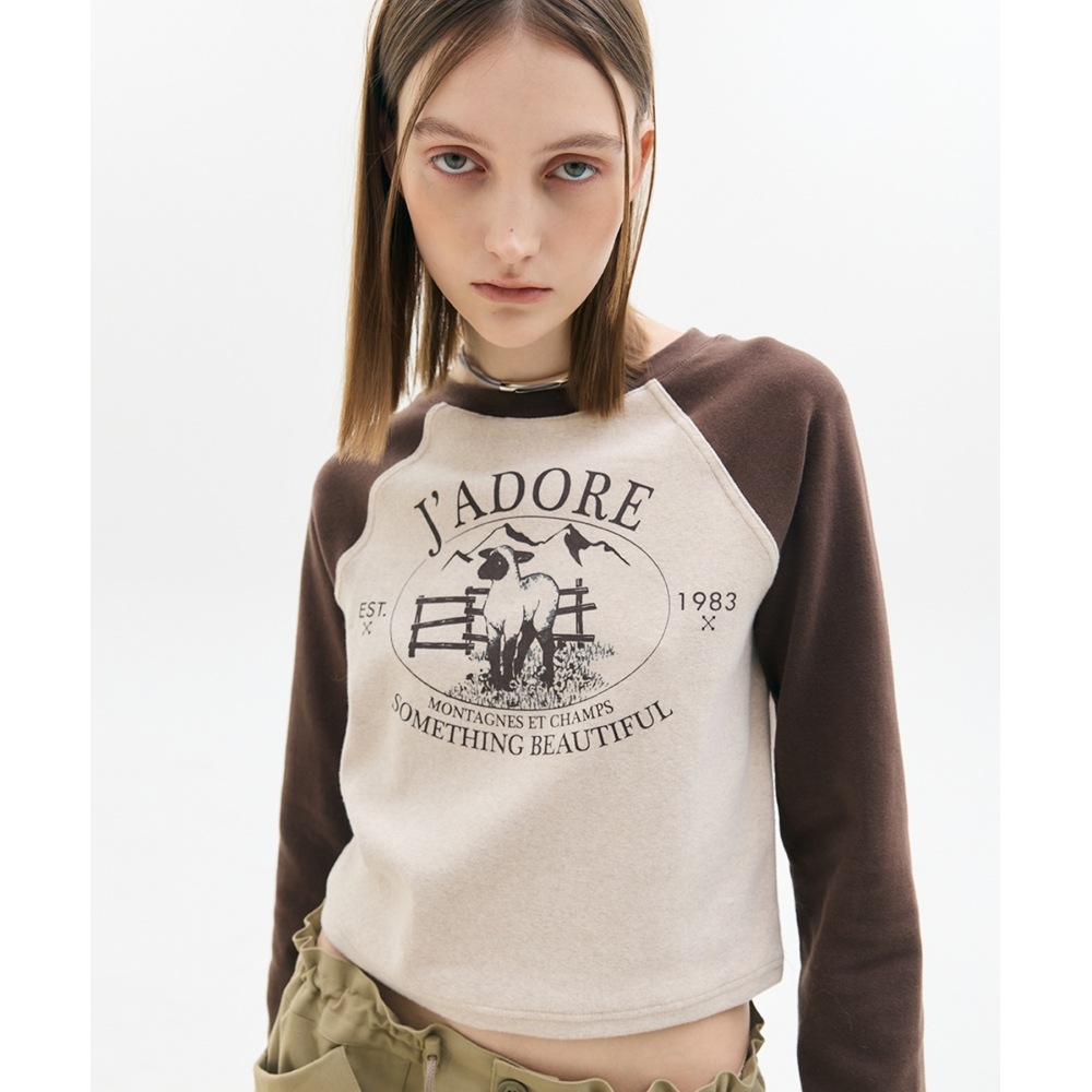 LARTIGENT LX SHEEP ラグランスリーブ Tシャツ(ブラウン)