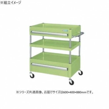 サカエ CSパールワゴン中量タイプ 引出し付 アイボリー CSP-6083ACNU