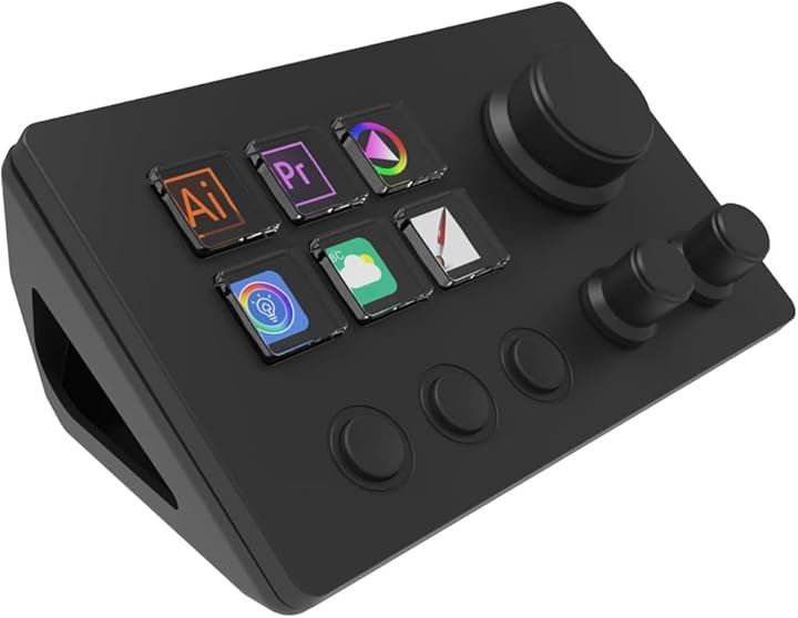 ショートカットキー カスタムキー スイッチャー 配信者向けデバイス 左手デバイス 片手デバイス Windows 10/macOS 対応 作業効率向上(ブラック)