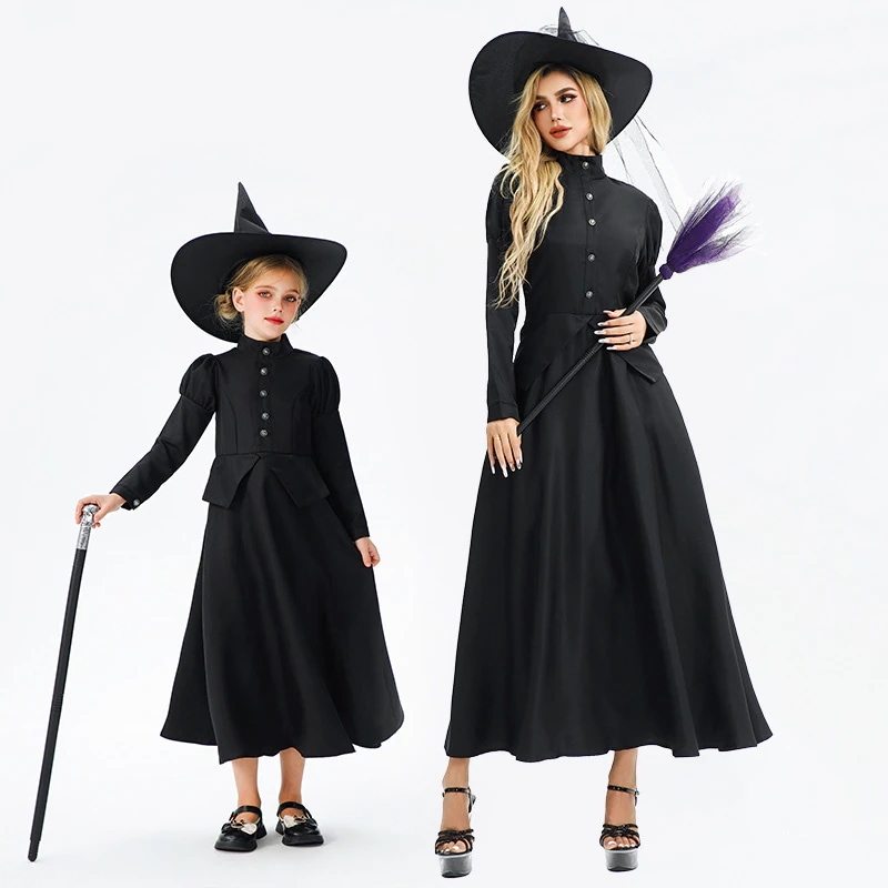 ハロウィン 子供用 コスチューム コスプレ マジシャン 魔女 コスチューム ローブ 中世 吸血鬼 パフォーマンス 子供服 ドレス