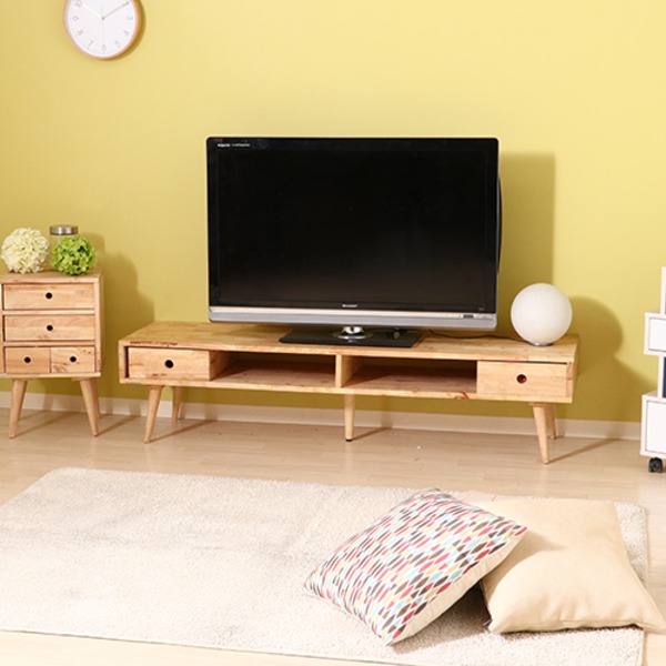 テレビ台 テレビボード 約幅1500mm ナチュラル 木製 スライド式 引出付き ロータイプ Natural Signature リビング ダイニング 21,168円