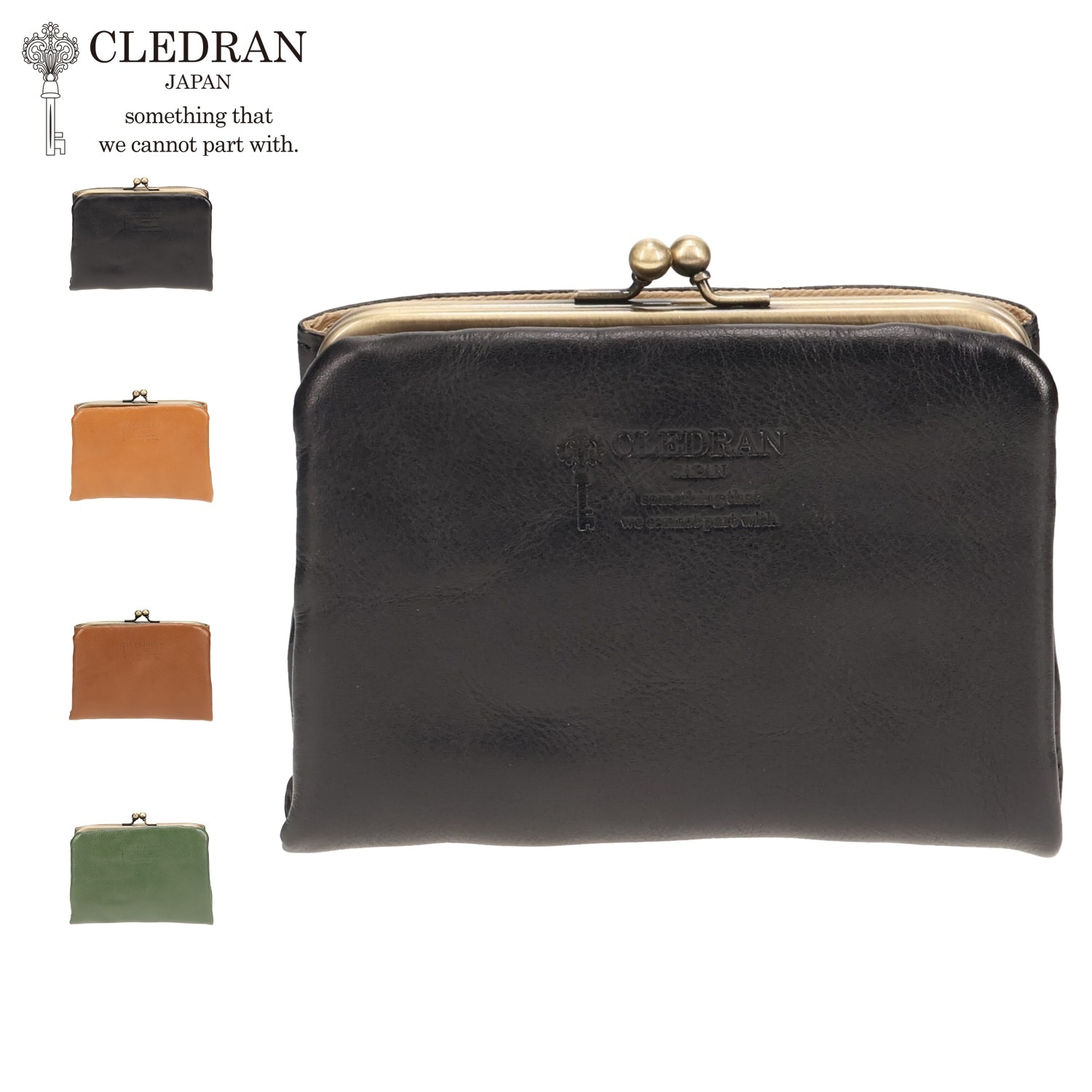 二つ折り財布 レディース がま口 本革 日本製 CL-2620