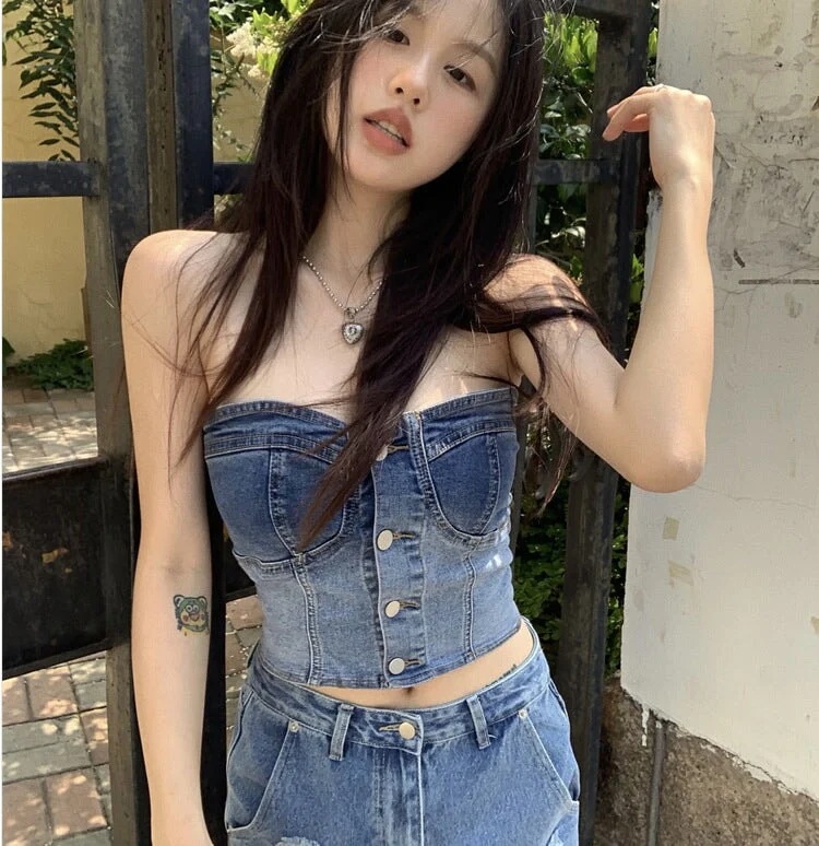 デニムビスチェ R3768