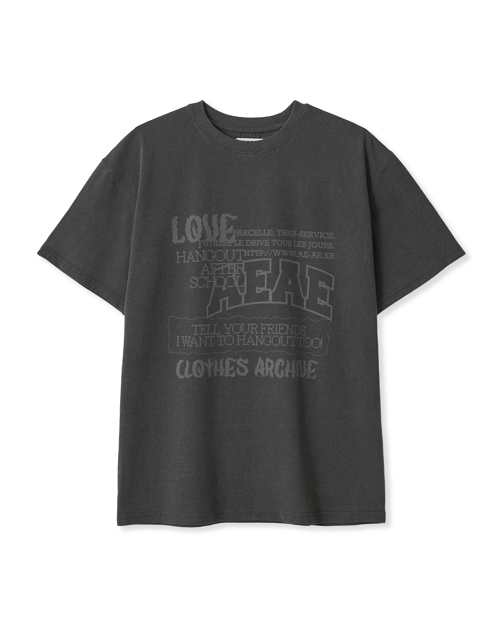 【aeae】 FLYER T-SHIRTS : PIGMENT BLACK