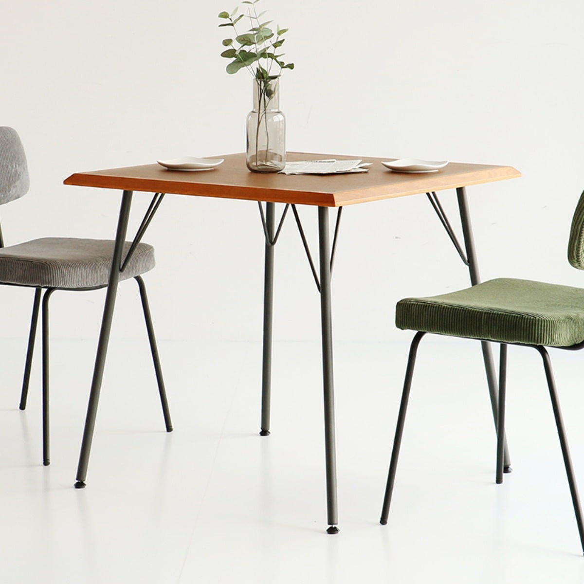 ダイニングテーブル 幅75cm RUMMY 木製 スチール 正方形 2人掛け コンパクト テーブル 食卓 おしゃれ シンプル ウォールナット オーク 21,226円