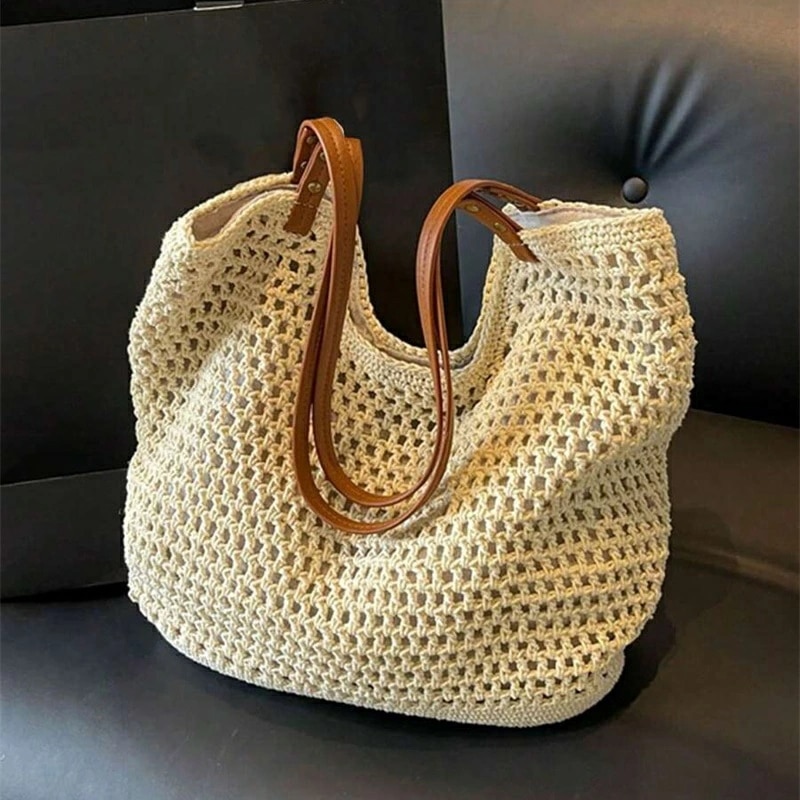 新入荷 中空 トートバッグ レディース 大容量 ストロー 編み ハンドバッグ ショルダーバッグ ヴィンテージ トラベル ビーチバッグ ショッピングパック