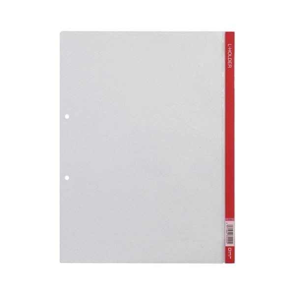 （まとめ） キングジム Lホルダー A4タテ 2穴 赤 見出し付 730 1枚 (×100セット)