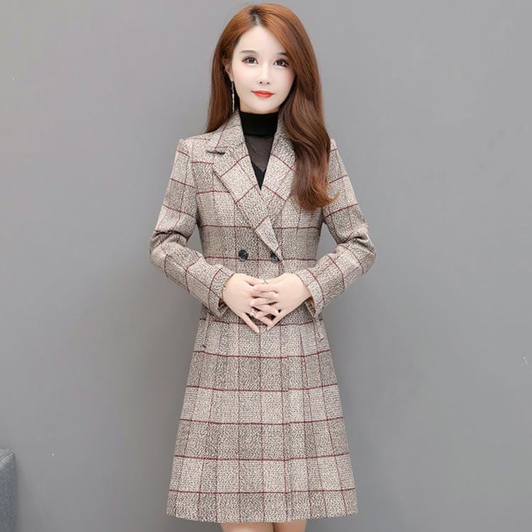 チェスターコートロングレディースチェックチェスターコート　グレンチェック　ロングコート　アウター　コート　きれいめ秋秋服秋冬