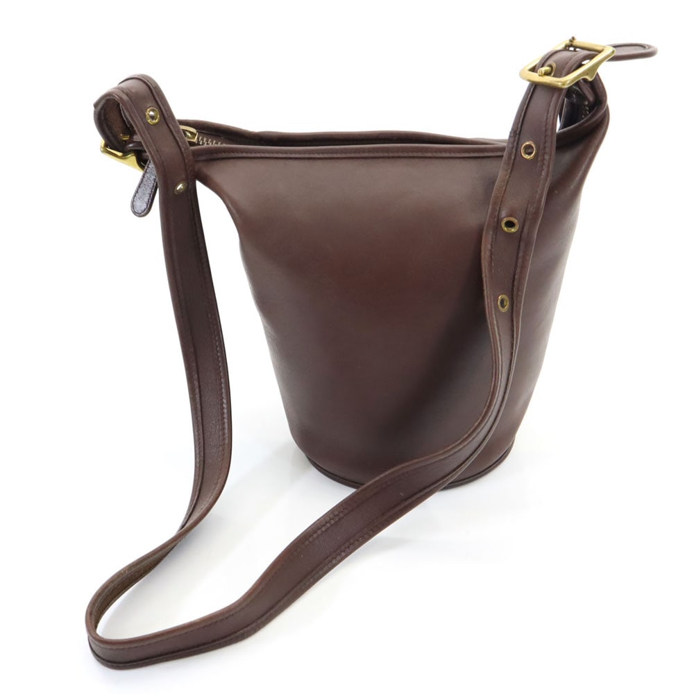 90s オールド B8U-9953 バケツ型 中型 ショルダーバッグ ブラウン 肩がけ ワンショルダー レディース
