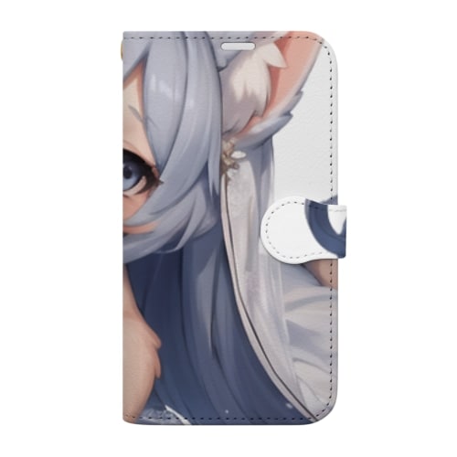 【文字入れ可能受注生産】オオカミの女の子　ローラ 手帳型スマホケース