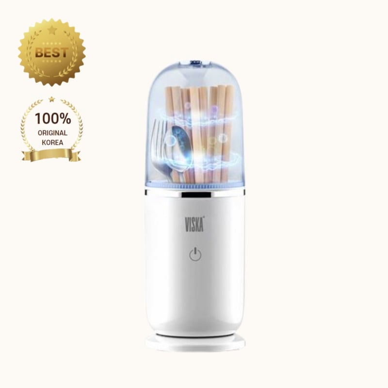 【VISKA】UV LED マルチカトラリー除菌器 VK-CS290Yスプーン・箸・カトラリー用／強力除菌＆収納