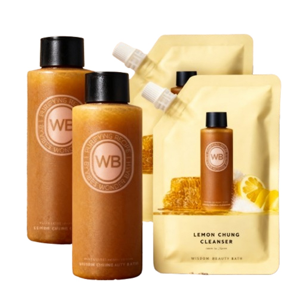 ワンダーバス4種セット - レモンシロップクレンザー 200ml×2 + 旅行用 50ml×2 Kビューティー スキンケア