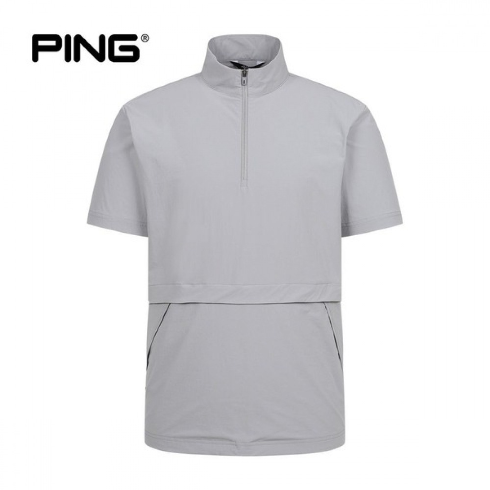 (Phantom) メンズ切開ポケット編み半袖アノラック