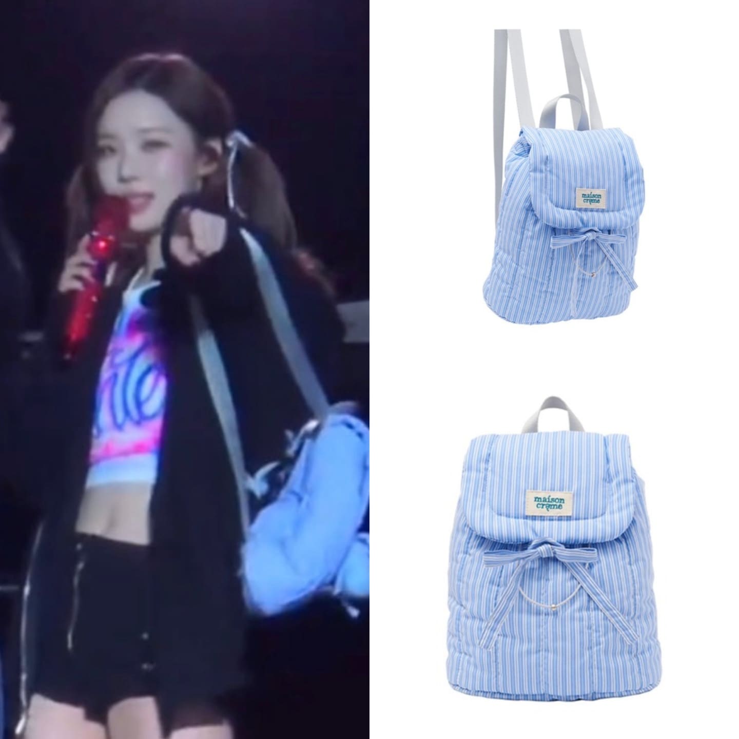 [maison creme](aespa WINTER 着用)Pillow Backpack : Blue