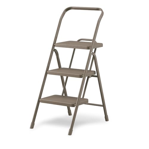 アイリスオーヤマ 折りたたみステップ 脚立 踏み台 3段 チャコール 幅40×奥行60×高さ79(使用時) お部屋に馴染むニュアンスカラー お子様も安心のストッパー付き 安全確保 広い踏み台面積 座れ