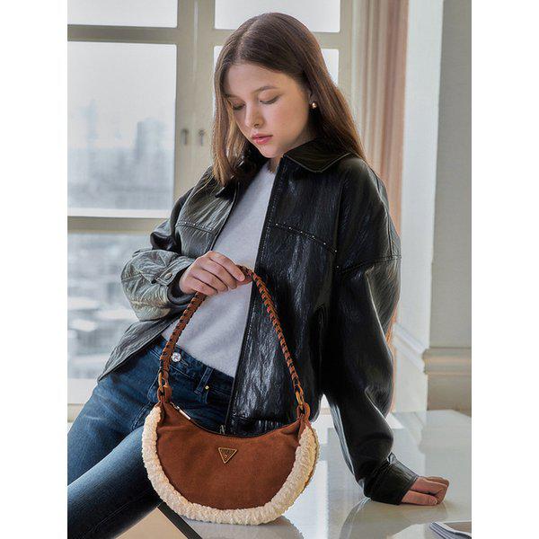 アミタ_AMITA スエード配色 ホーボーバッグ HP3A3A01