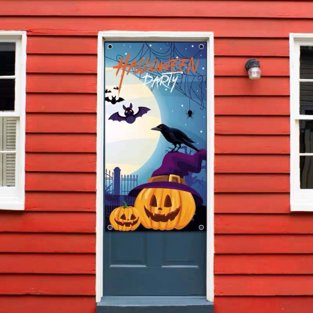 A061202ハロウィン 飾り 家飾り 装飾ドア 玄関飾り 吊り下げ式 壁装飾 店舗 のれん