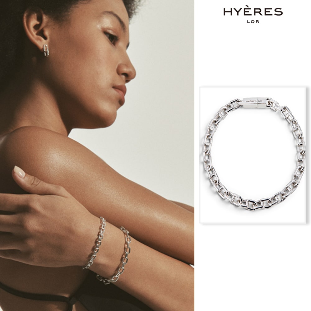 [HYERES LOR] H Edition Silver H chain bracelet S