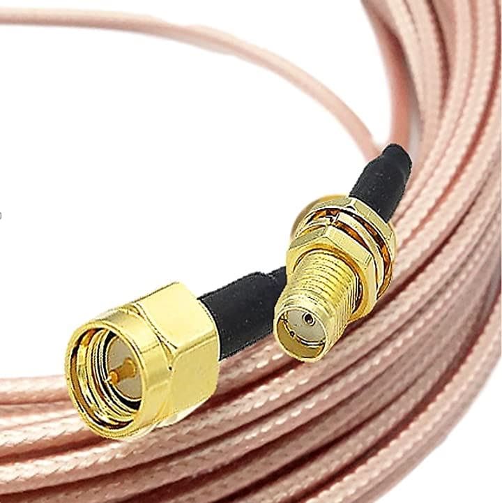 SMA 同軸 延長 ケーブル RG316 RP-SMA コネクタ付き オス メス 高耐久 低損失 テフロン( 20m)