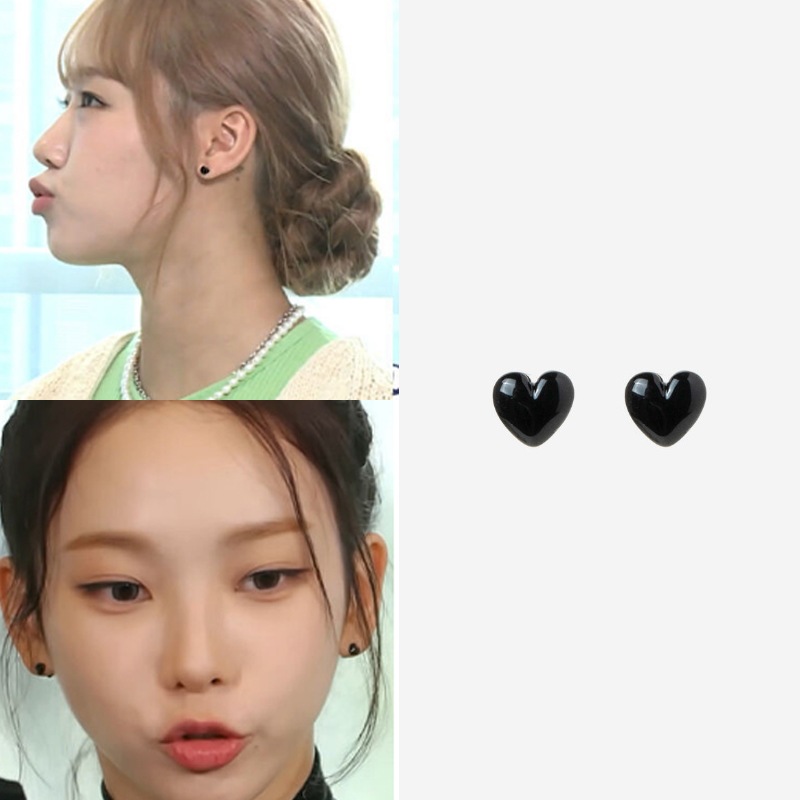 [チェユジョンノジョンイカリーナ着用] ミニカラーハートイヤリング 韓国人気女性アイドル着用イヤリング