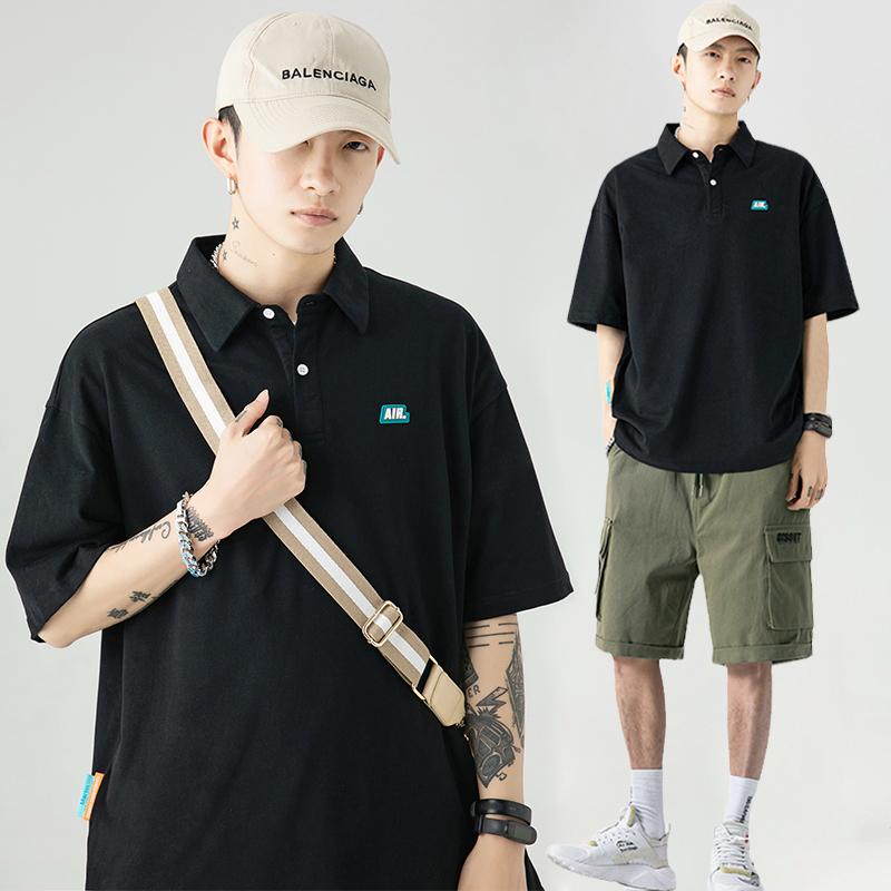 ポロシャツ メンズ 半袖 夏 レトロ Tシャツ トップス ティーンエイジャー 半袖 コットン100 フィット