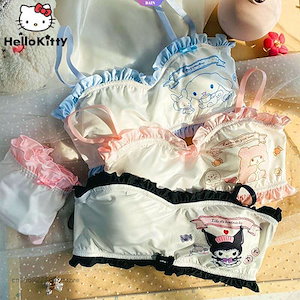 【新品・タグ付き】シナモロール 制服 セーラー ブラ＆ショーツセット Mサイズ 新品・タグ付き】シナモロール 制服 セーラー ブラ＆ショーツセット M