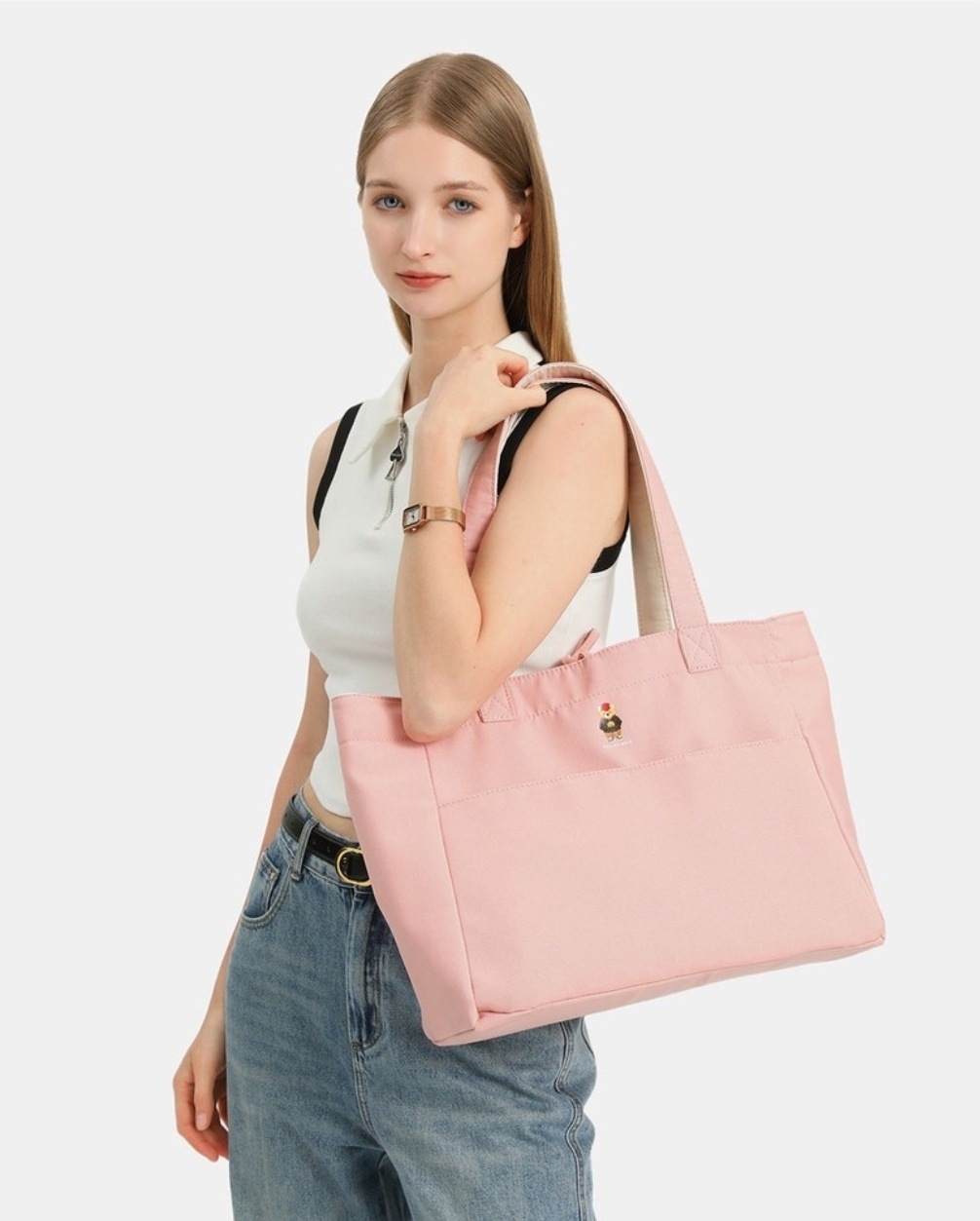 コリアカミラツートントートショルダーバッグ RA24-580