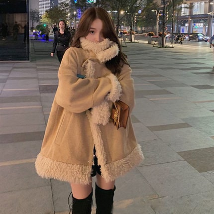 コート ブルゾン レディース 上着 長袖 ベルト ボア もこもこ 暖かい かわいい 大人可愛い きれいめ カジュアル 上品 おしゃれ 無地 冬 ママ 学生 デート お出かけ モテ ベージュ アウター